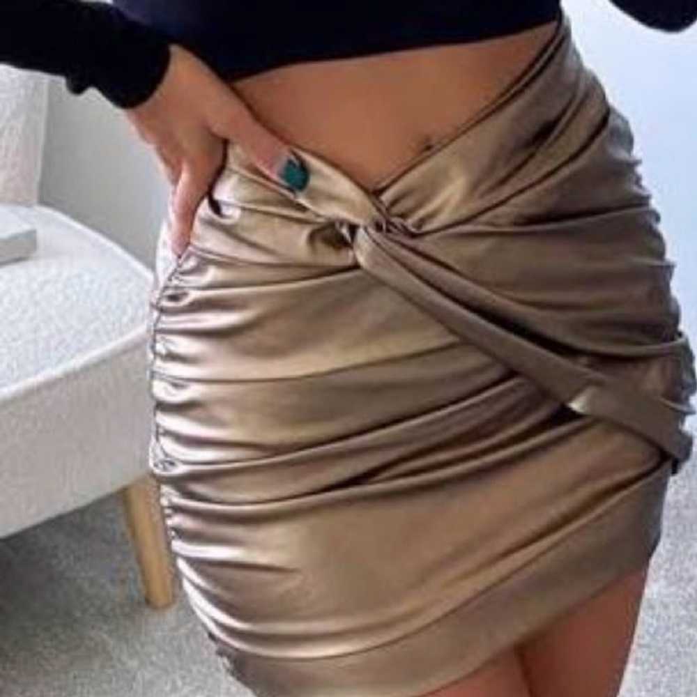 Zara Gold Mini Skirt